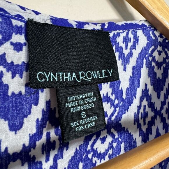 SALE! Purple Cynthia Rowley Patterned Sleeveless Blouse Size S EUC - Picture 5 of 5